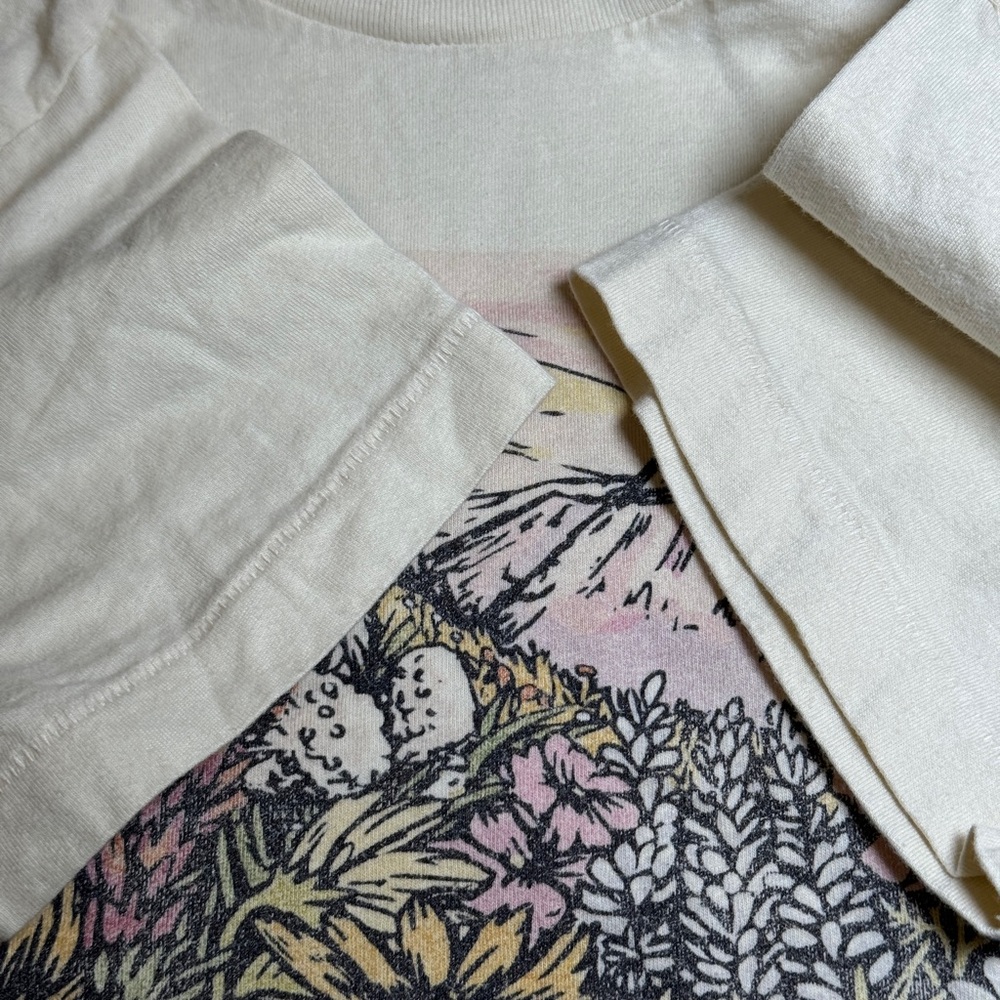 Vintage 90s Wildflower Meadow Moutain Nature Womens Large Short Sleeve T Shirt View 4